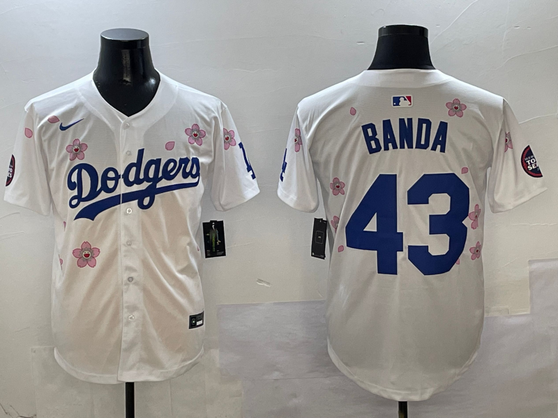 Men's Los Angeles Dodgers Anthony Banda #43 White Jersey